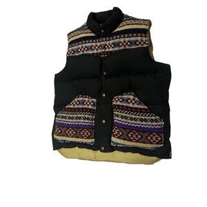 Penfield X Trailway X Jamieson’s 60/40 Down Black + Knit Puffer Vest Sz XL Aztec